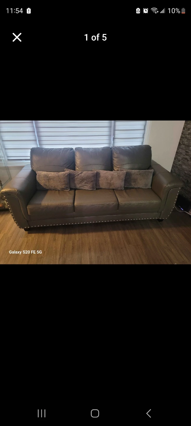 Faux Leather Sofa Set – 3 Seater + Loveseat + Single - photo 3
