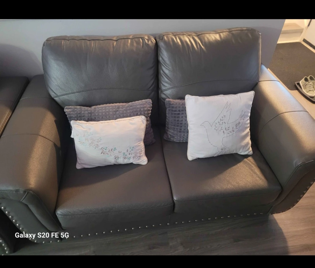 Faux Leather Sofa Set – 3 Seater + Loveseat + Single - photo 4