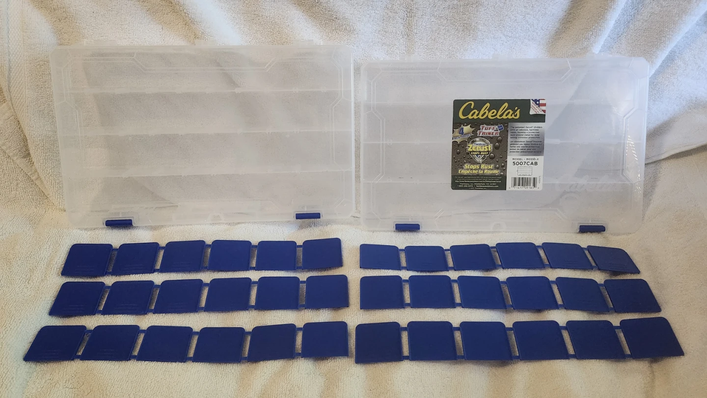 2 qty Cabela's Flambeau Tuff Tainer tackle storage box