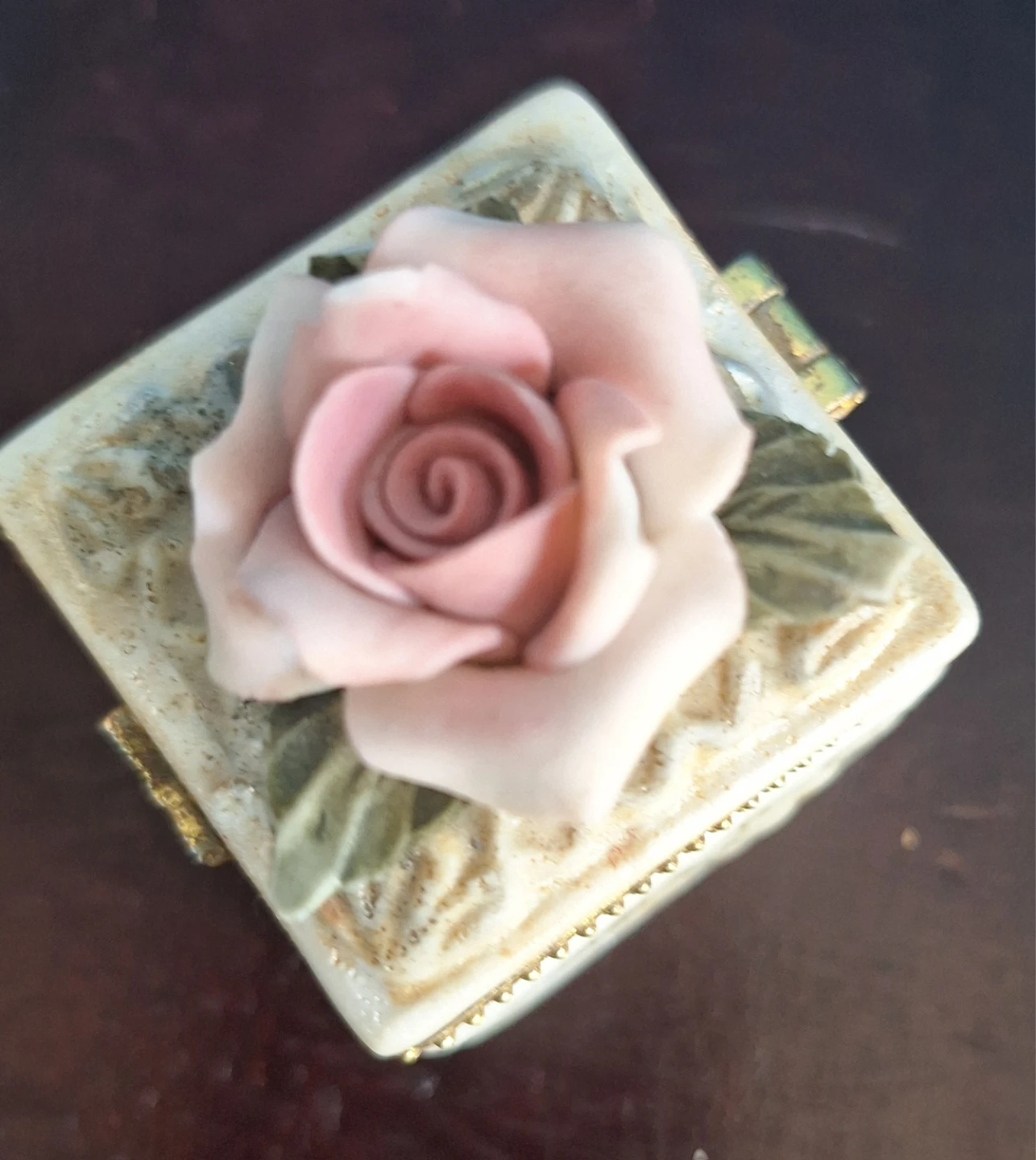Decorative Trinket Box with Rose