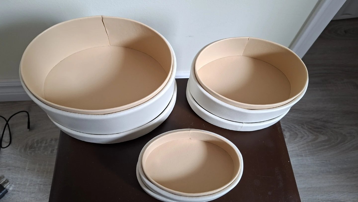 Danier Genuine leather Oval Storage Boxes Set of 3 - photo 2