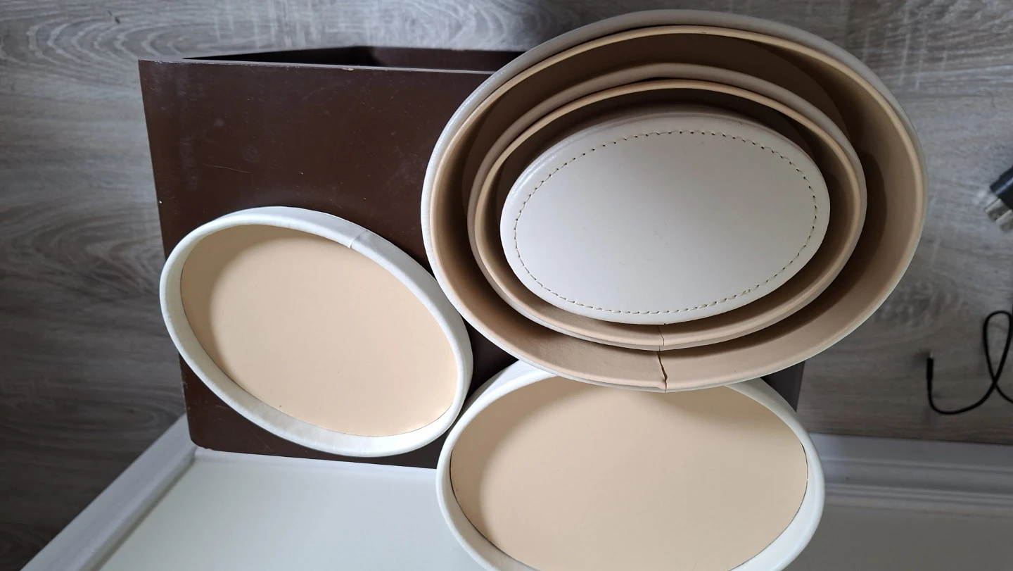 Danier Genuine leather Oval Storage Boxes Set of 3 - photo 4