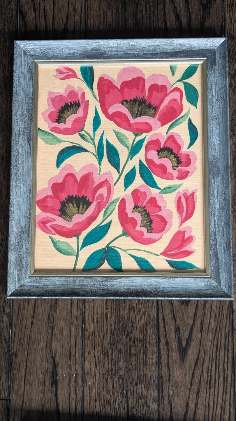 Set of 4 Framed Art Prints - Floral, Birds, and Butterfly - photo 3