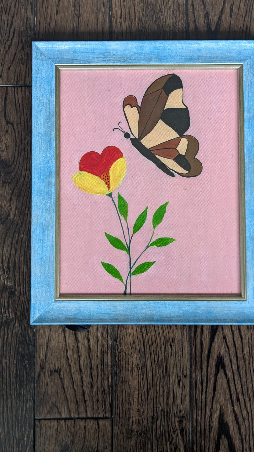 Set of 4 Framed Art Prints - Floral, Birds, and Butterfly - photo 4