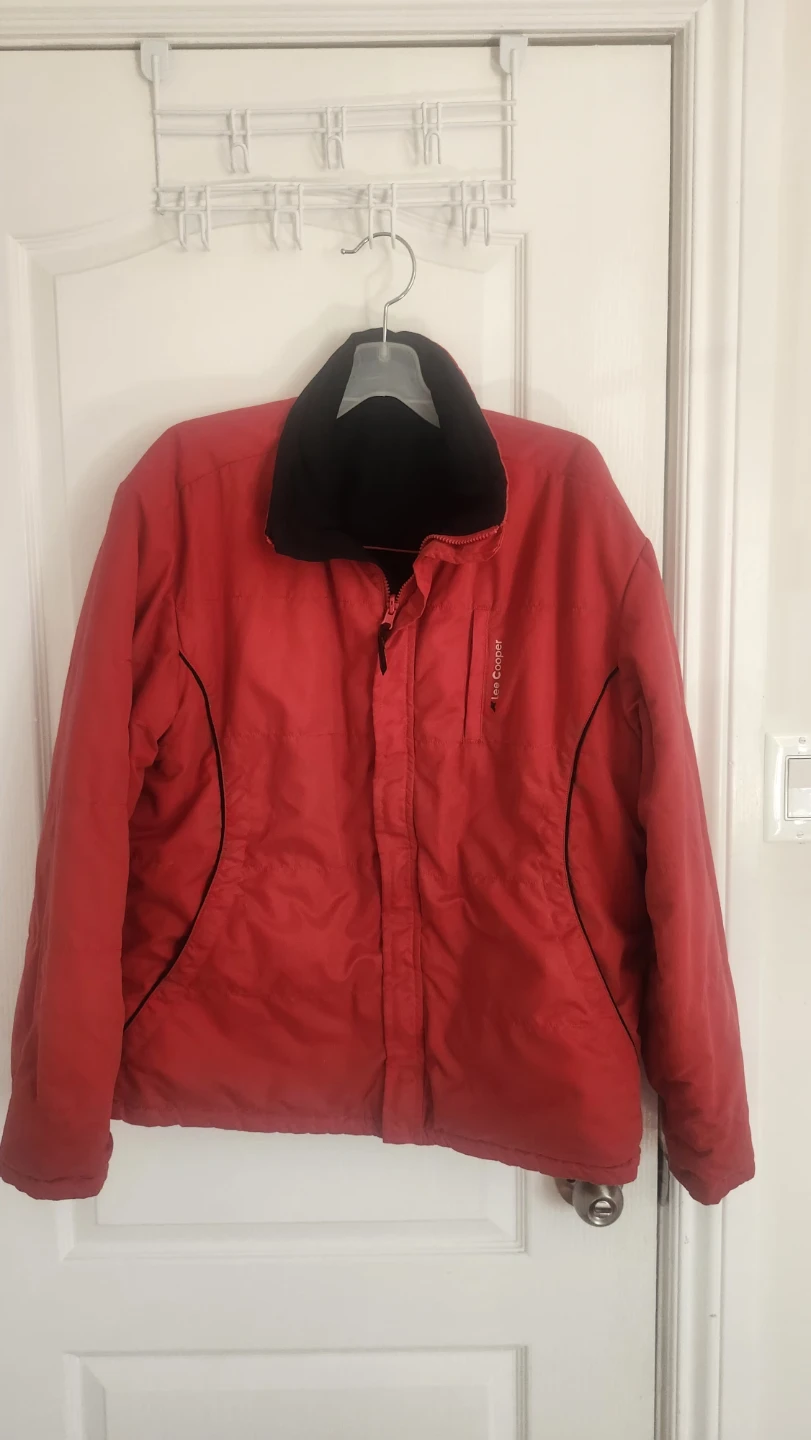 Lee Cooper Red Reversible Winter Jacket