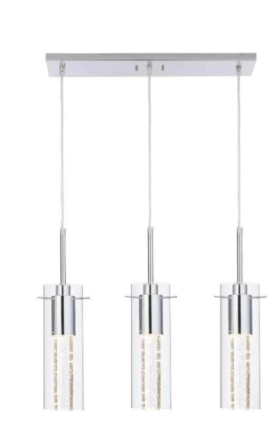 New Drake 3-Light Bubbled Glass Ceiling Pendant Light Fixture - photo 2