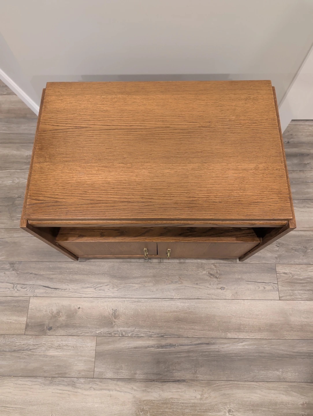 Solid oak veneer plywood  Media Console with Cabinet Storage - photo 5