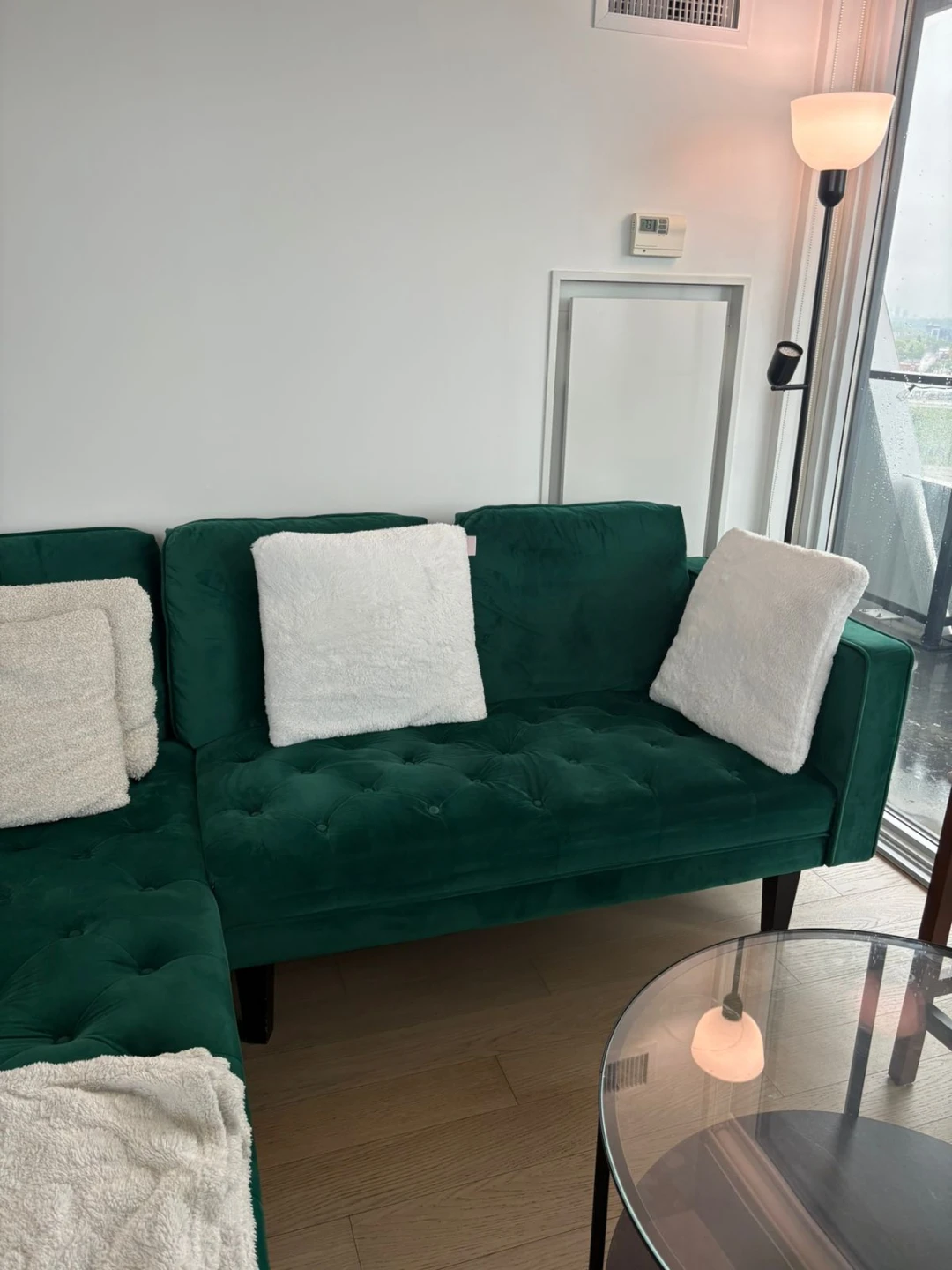 Emerald Green Velvet Sectional Sofa