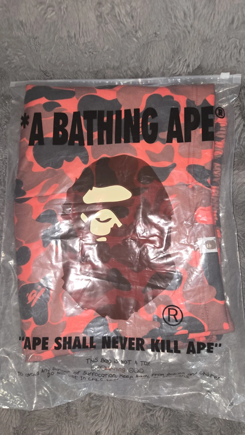 A Bathing Ape Pink and Red Camo Shorts - photo 4