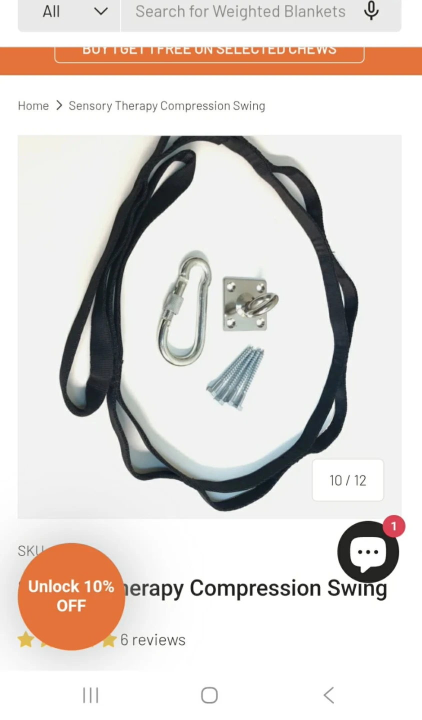 Sensory Therapy Compression Swing Hardware Kit