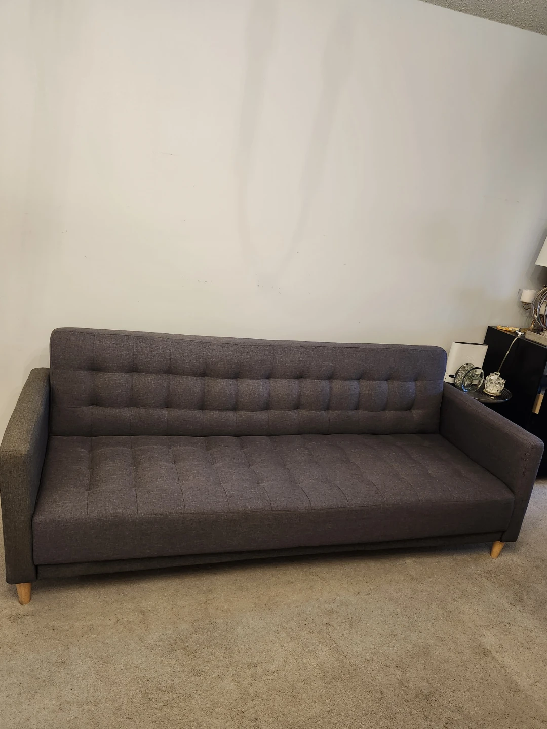 Grey Tufted Sofa Bed - photo 2