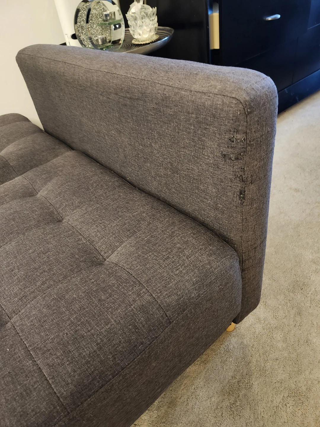 Grey Tufted Sofa Bed - photo 5