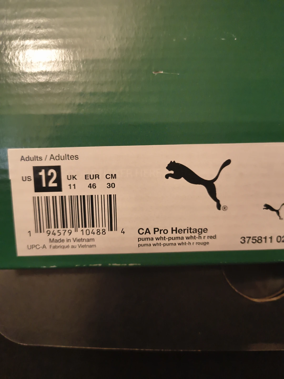 Puma CA Pro Heritage White/Red Men's Sneakers Size 12 - photo 2