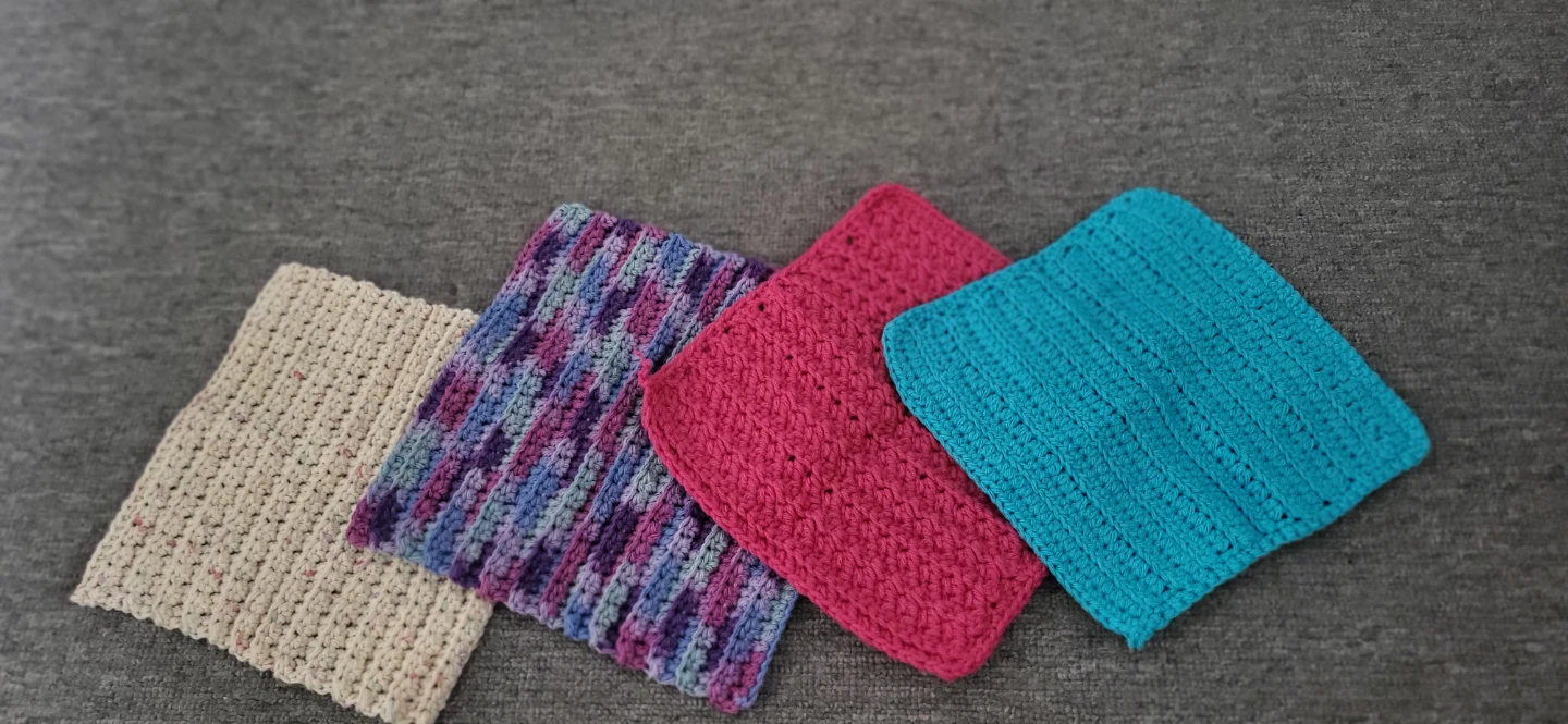 Set of 4 Crochet Dishcloths/Washcloths - photo 5