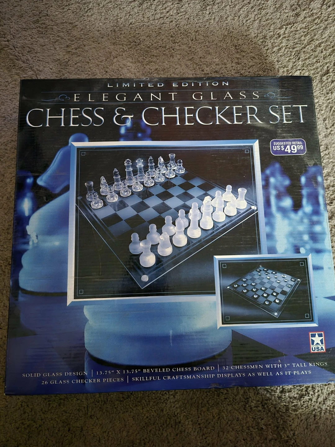 Elegant Glass Chess & Checker Set