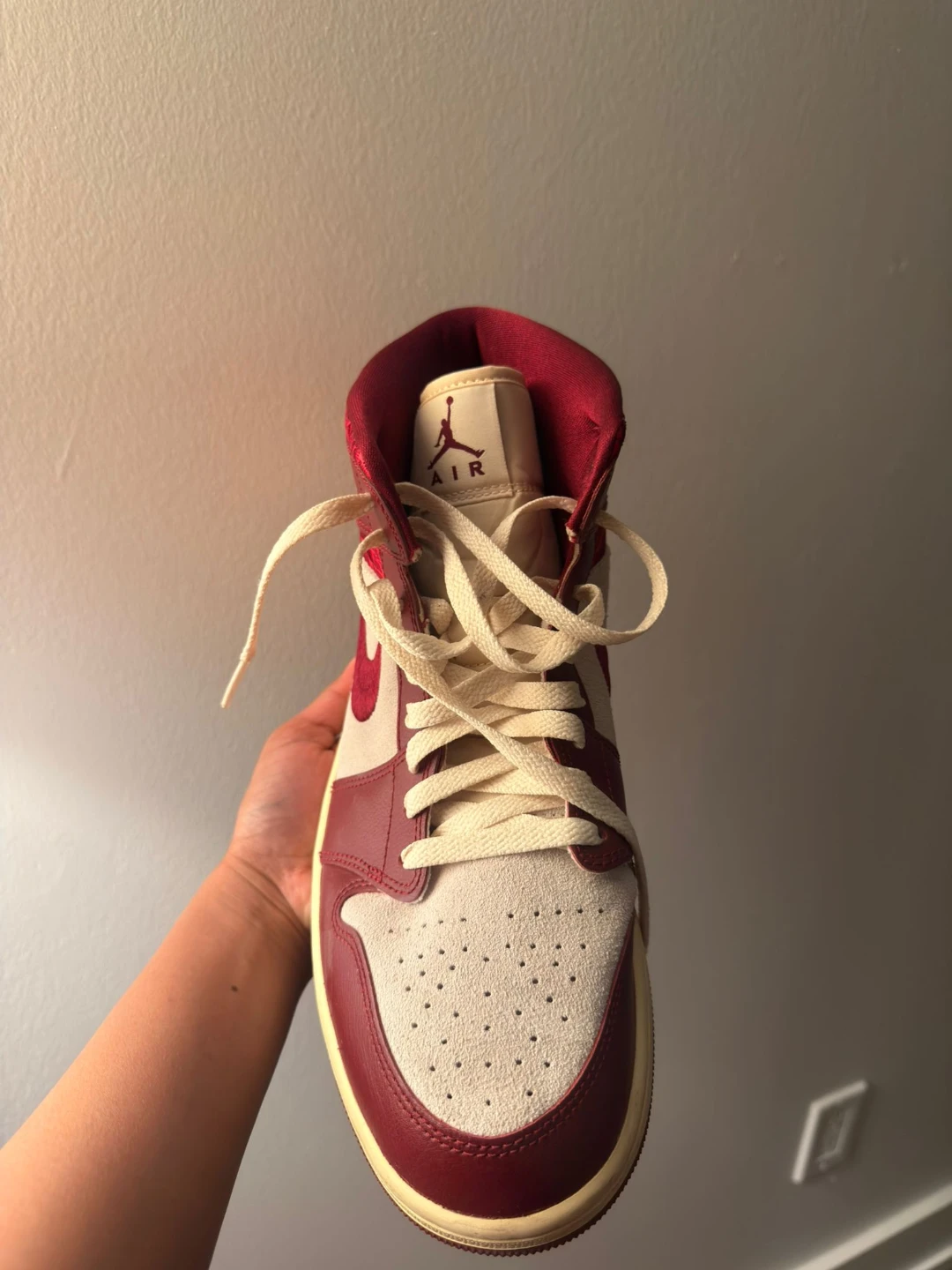 Air Jordan 1 Mid Sneakers - Burgundy/Cream - photo 2
