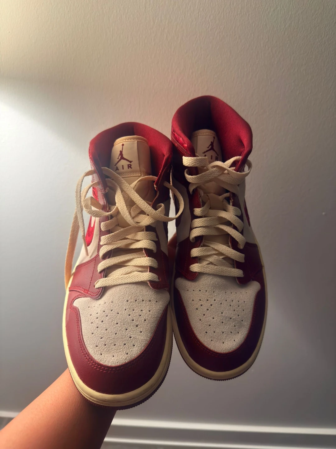 Air Jordan 1 Mid Sneakers - Burgundy/Cream - photo 4