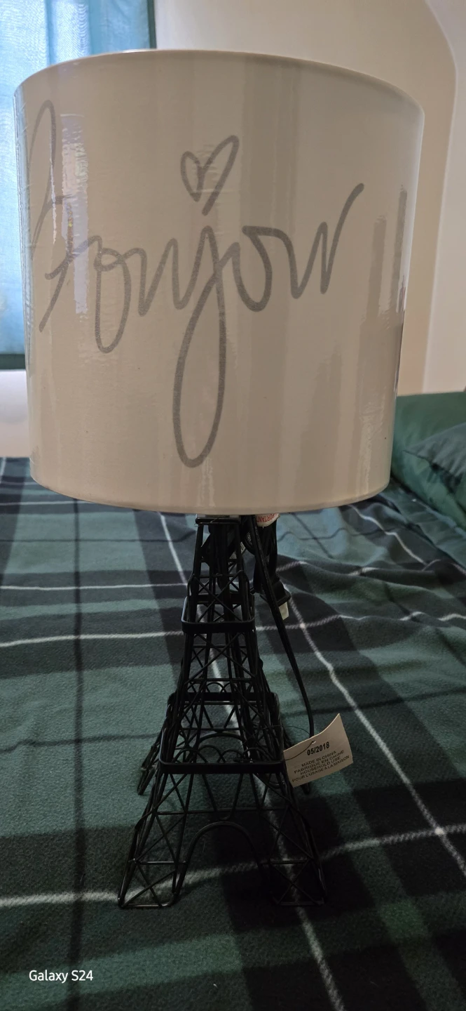 Eiffel Tower Table Lamp with Bonjour Shade - photo 2
