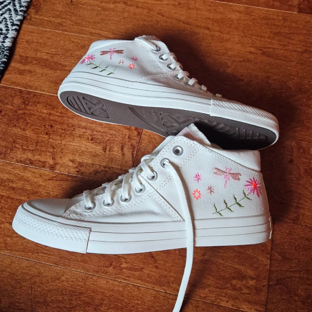 Converse with Cute Summer Embroidery in White - photo 2