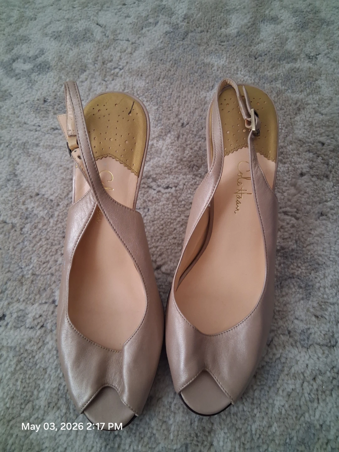 Cole Haan Peep Toe Slingback Heels size 9