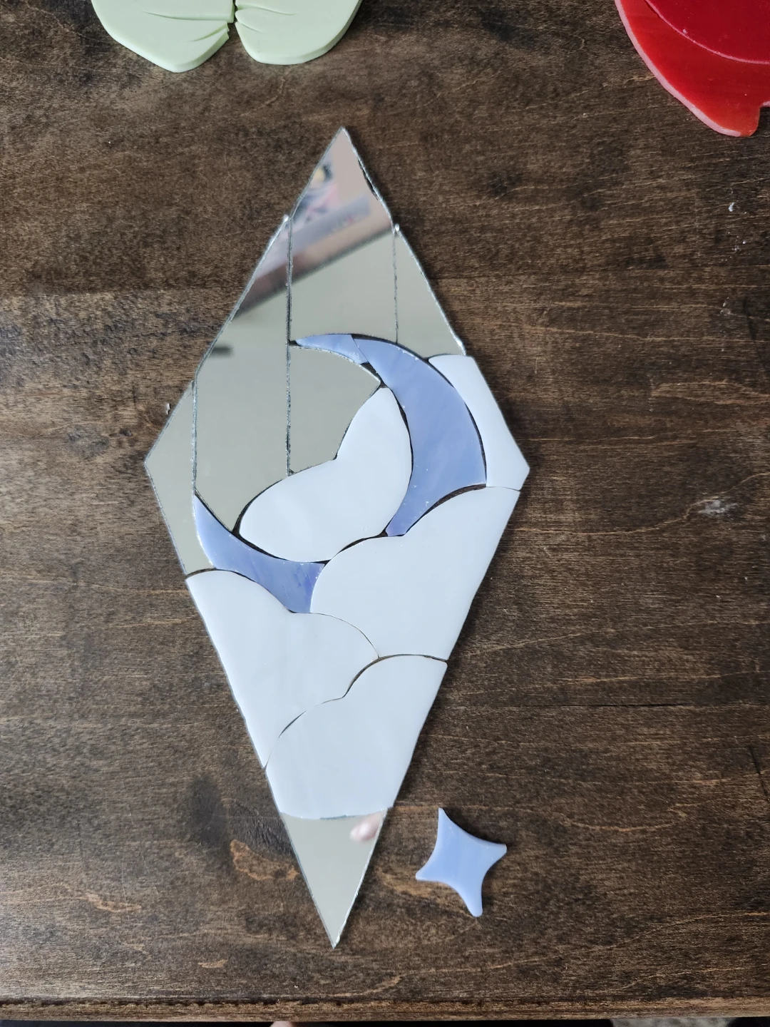 Stained Glass Moon and Clouds Suncatcher - photo 3