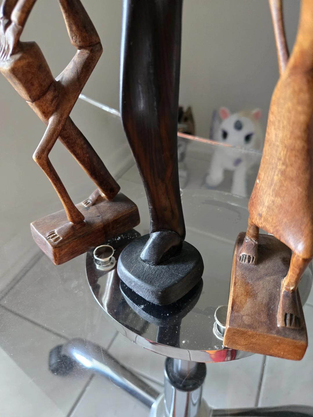 Set of 3 Carved Wooden Figurines - photo 4