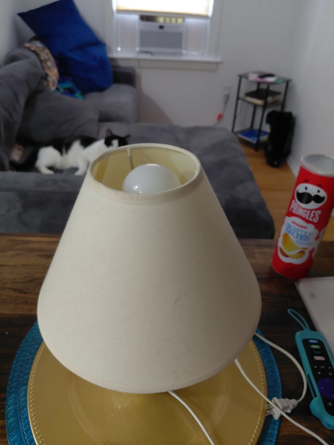 Table Lamp with Cream Shade