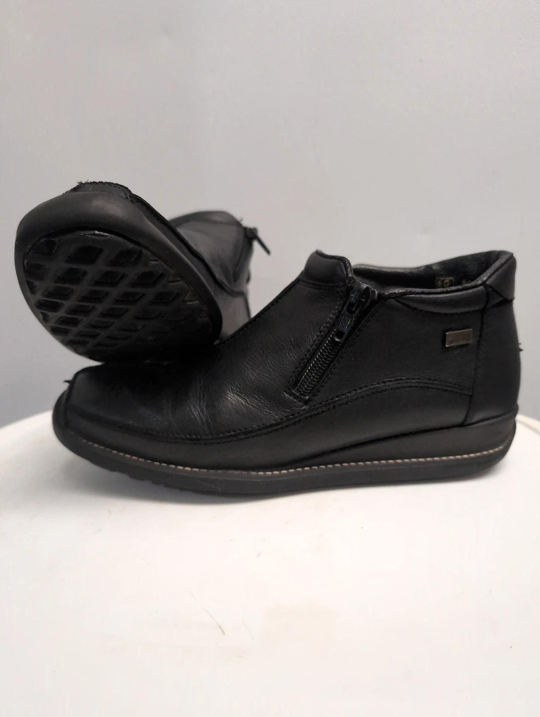 RiekerTex Black Leather Winter Boots with Zipper