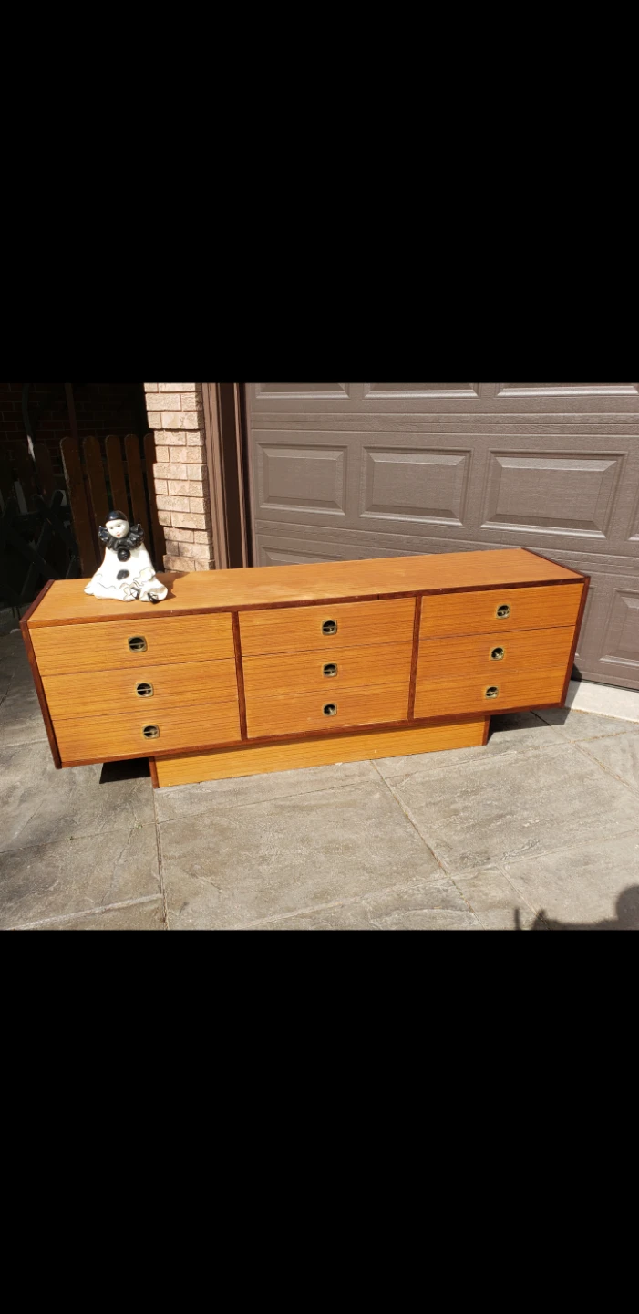 Teak 9 Drawer Dresser