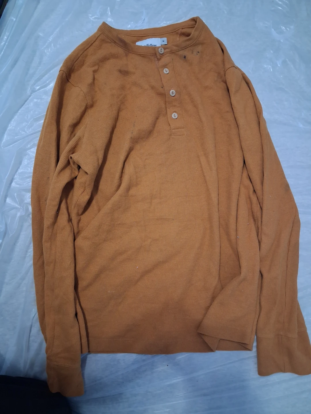 Yellow Long Sleeve Henley Shirt