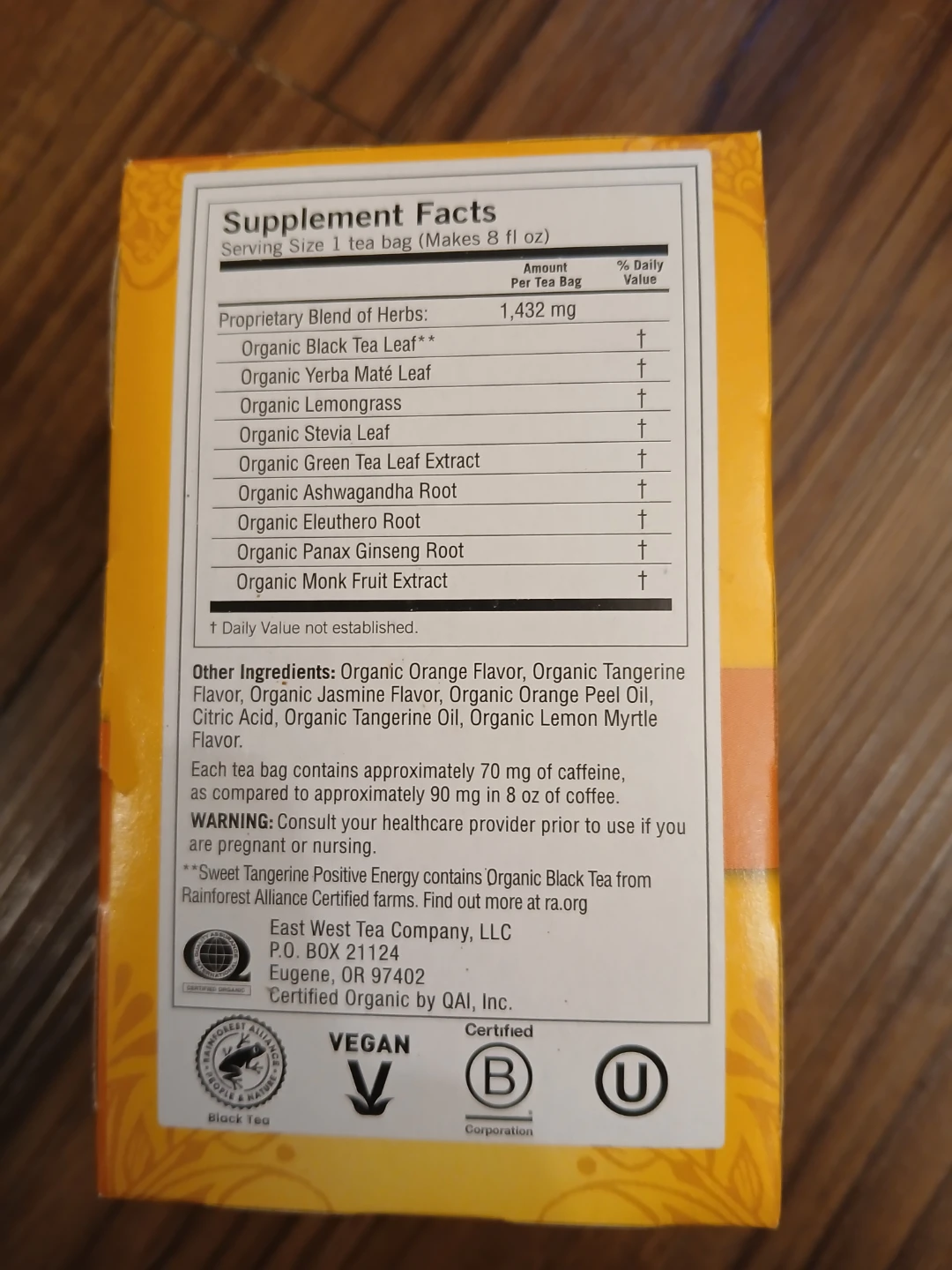 Yogi Sweet Tangerine Positive Energy Herbal Tea Bags - photo 2