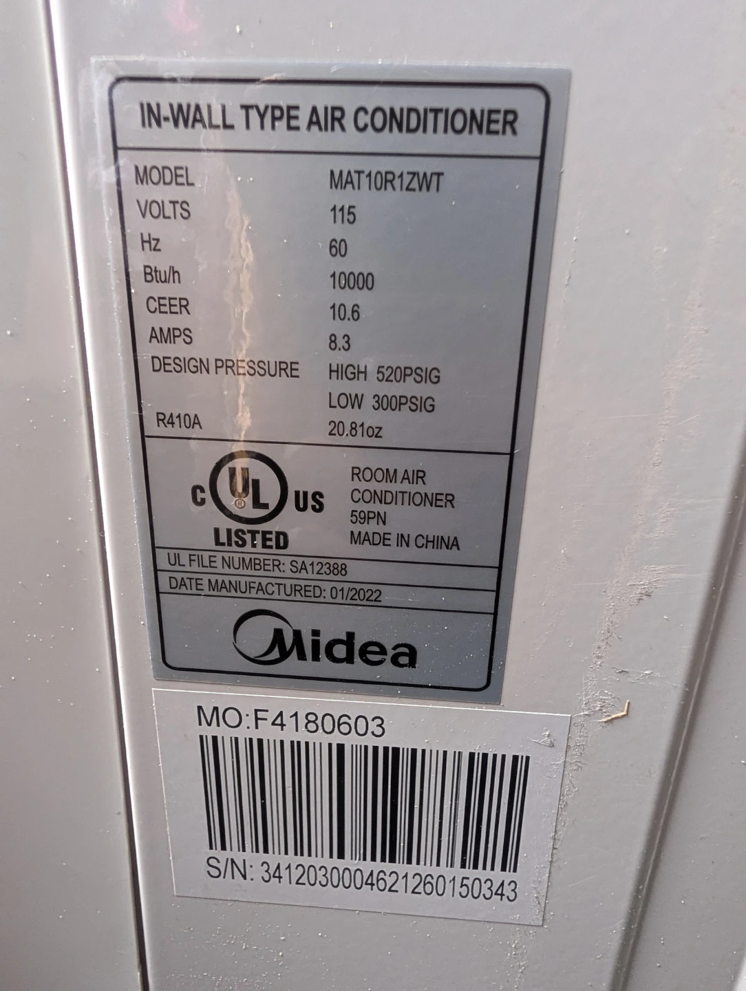 Midea Wall Air Conditioner - photo 3