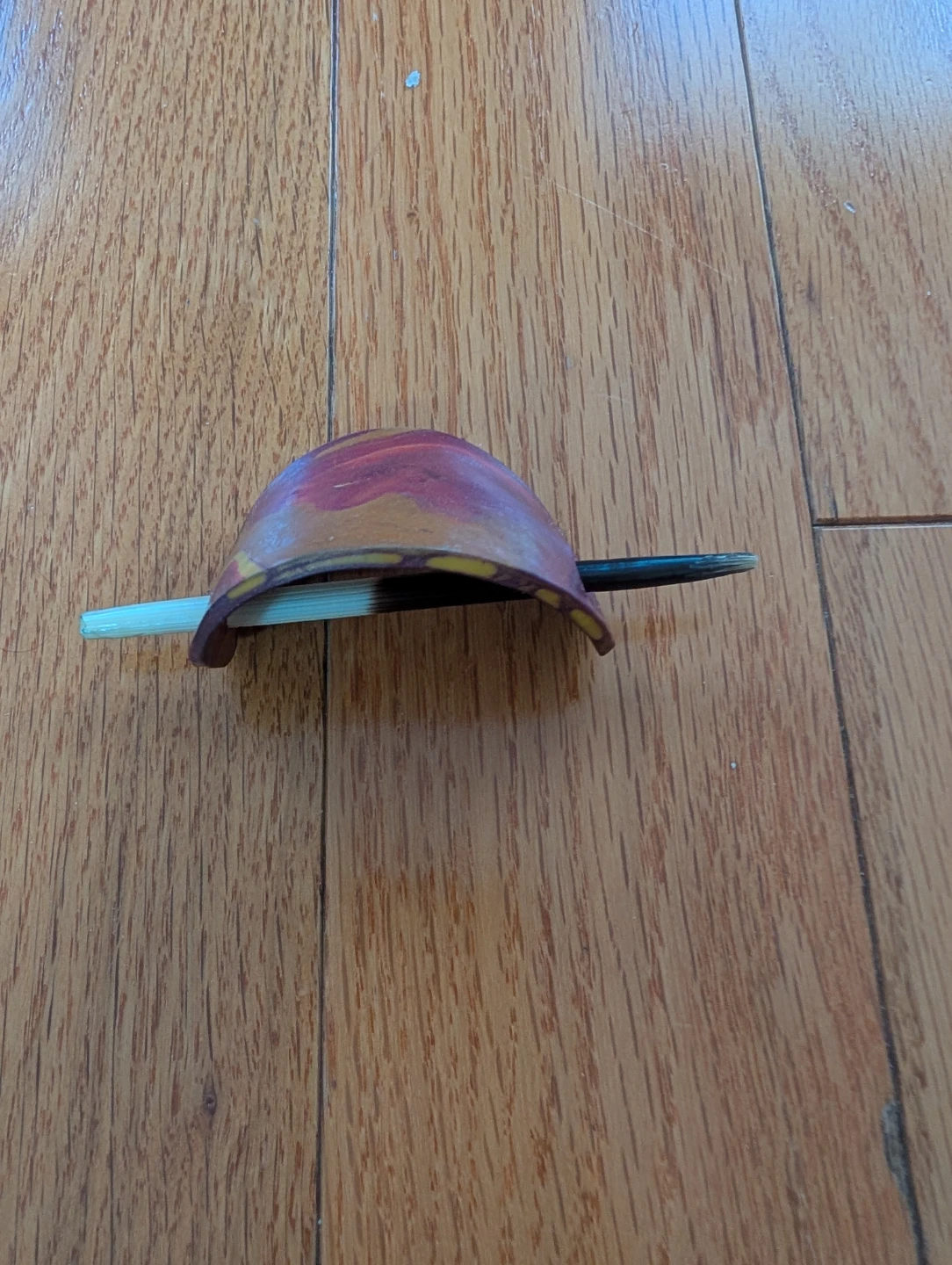 Handmade Wooden Hair Stick with Swirl Design