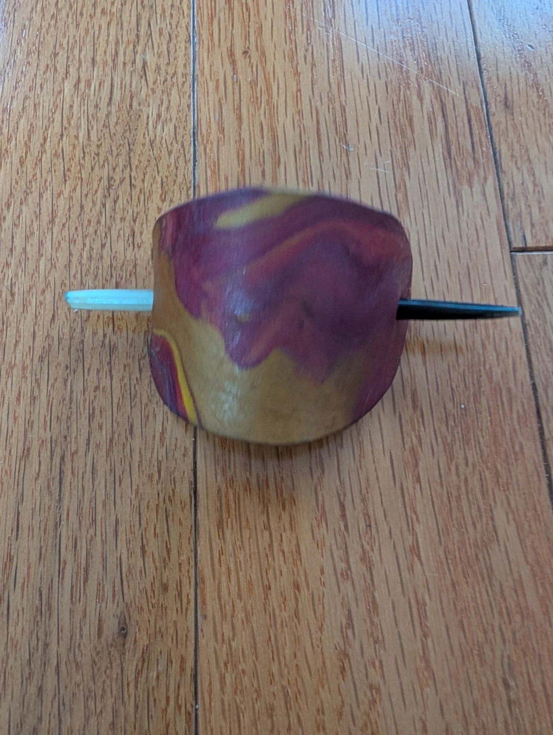 Handmade Wooden Hair Stick with Swirl Design - photo 2