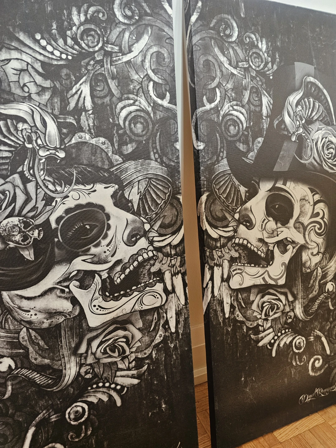 Set of 2 Gothic Skulls Canvas Art Prints - photo 3