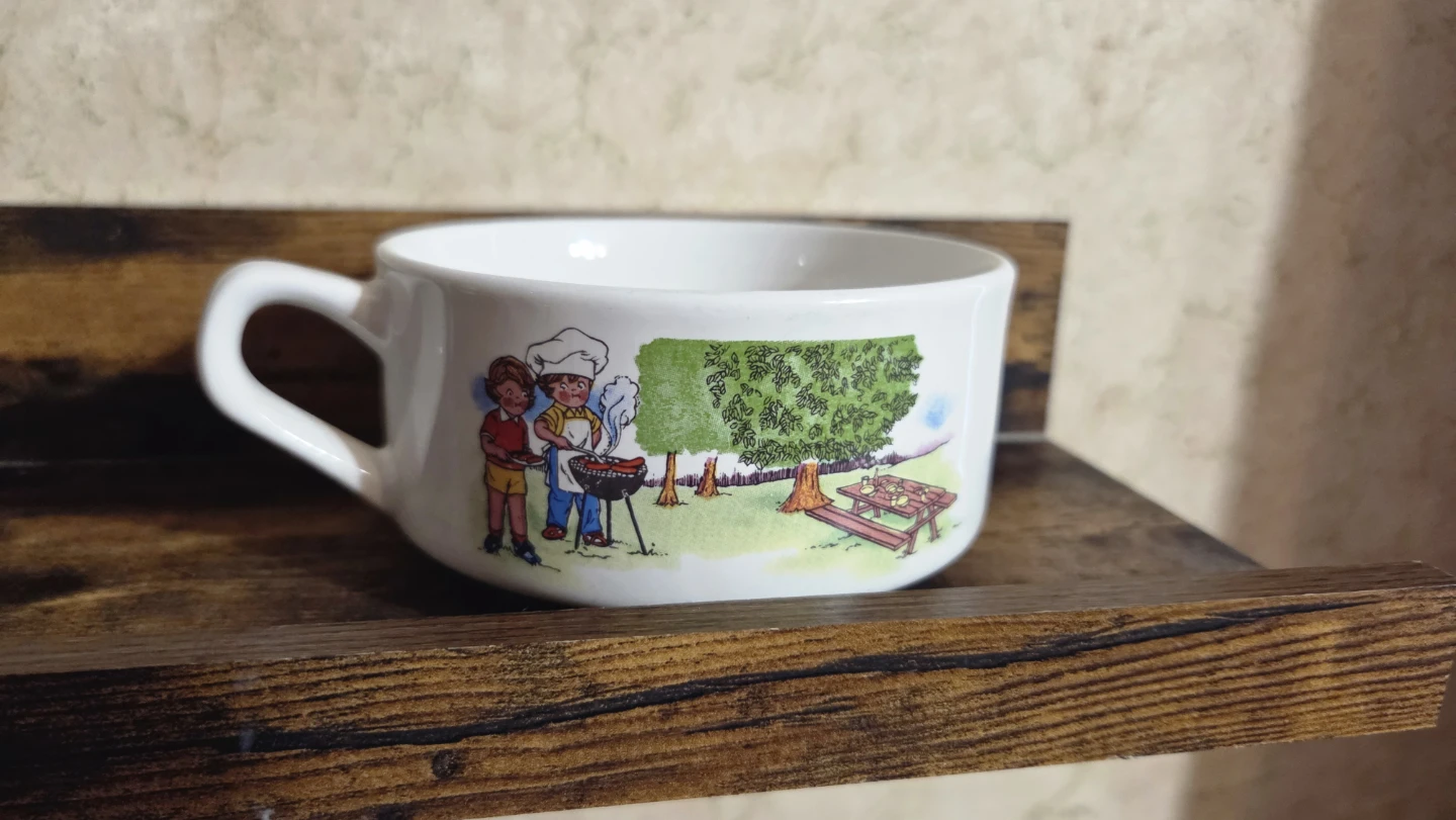 White Ceramic cambell Soup Mug with BBQ Graphic - photo 2