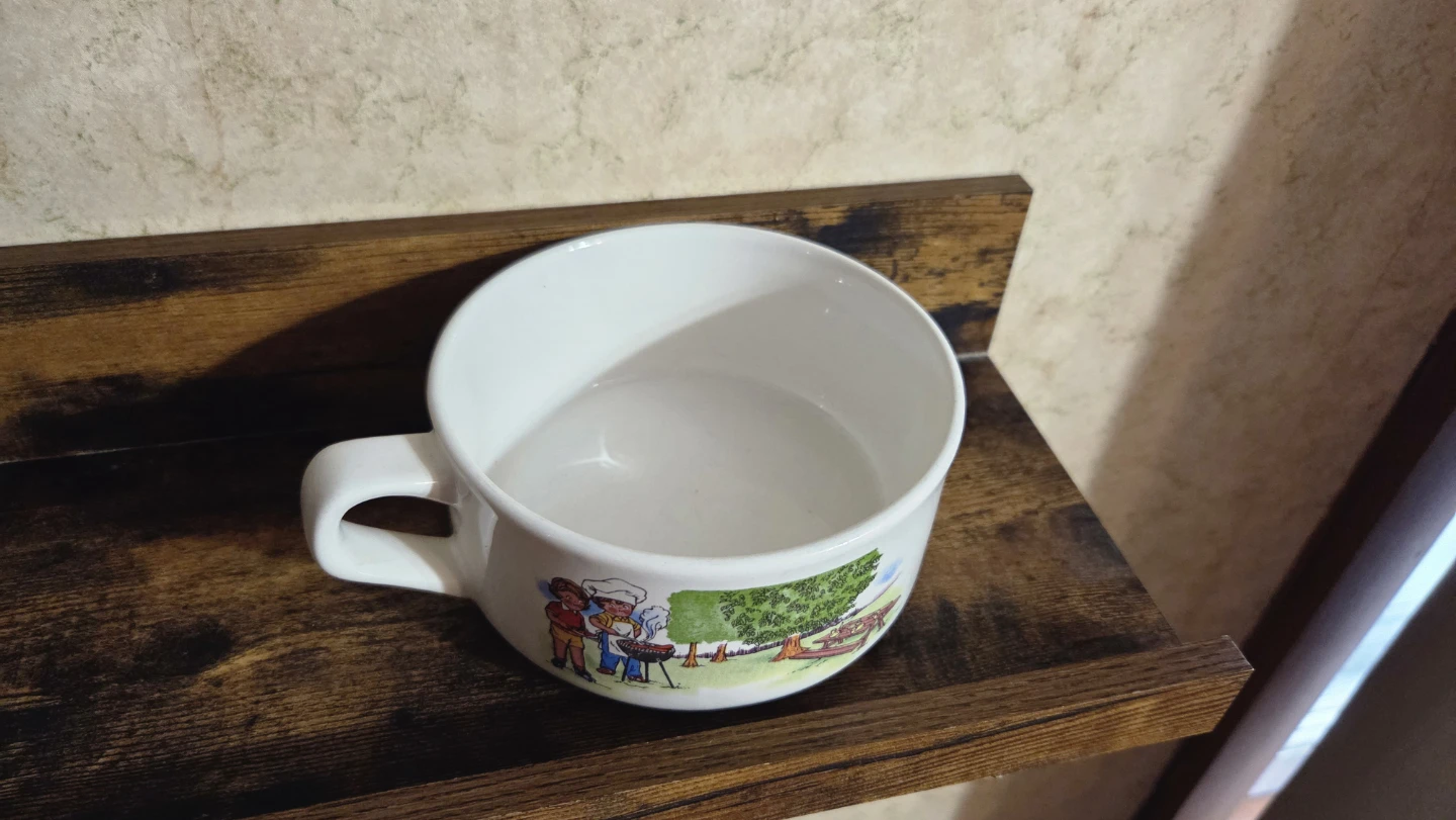 White Ceramic cambell Soup Mug with BBQ Graphic - photo 3