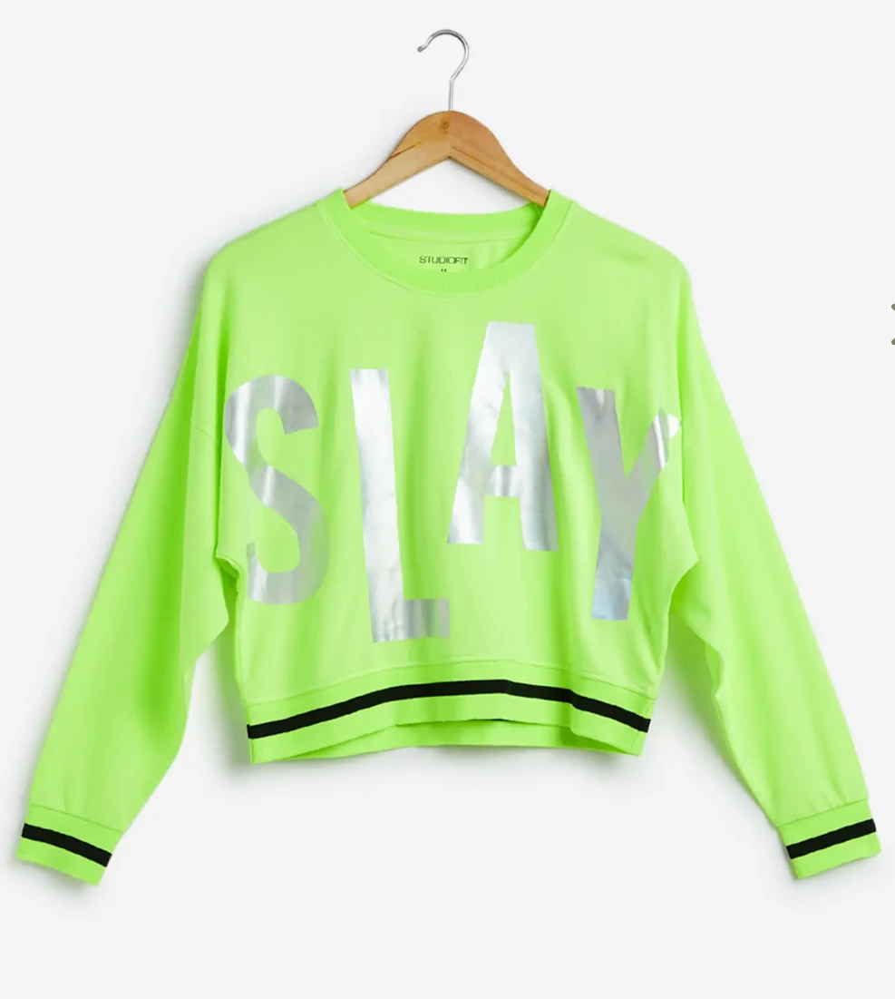 Studiofit Neon Green "SLAY" Tshirt