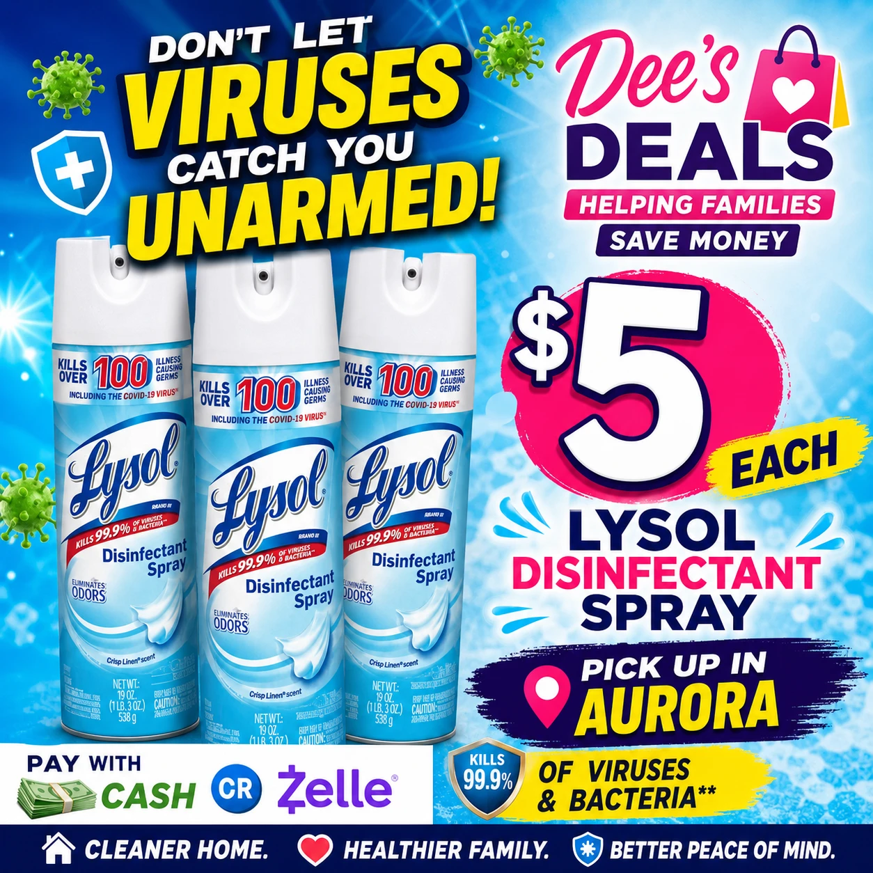 Lysol Disinfectant Sprays $5 each