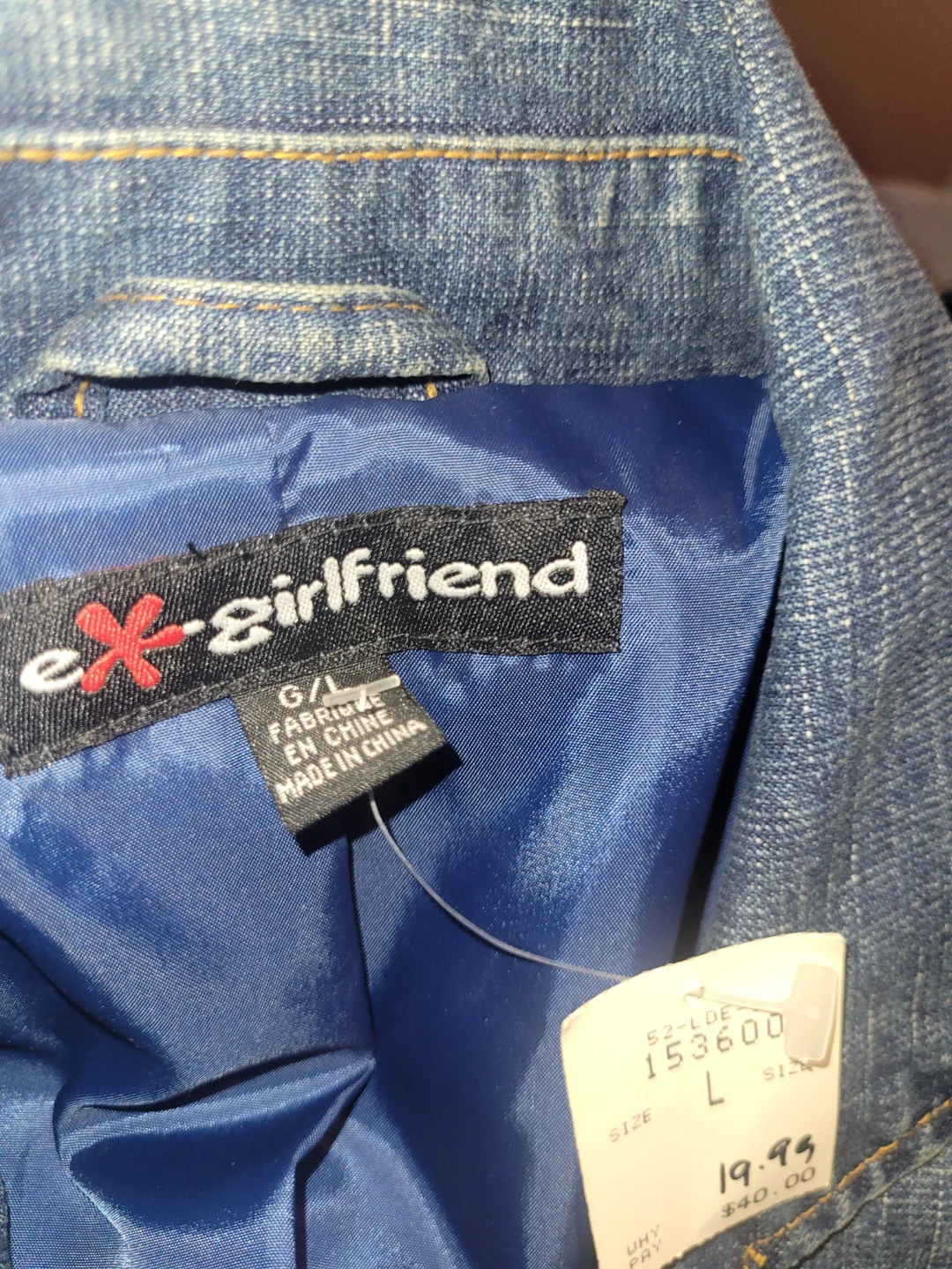 Ex-Girlfriend Denim Lace-Up Trench Coat Size L - photo 5