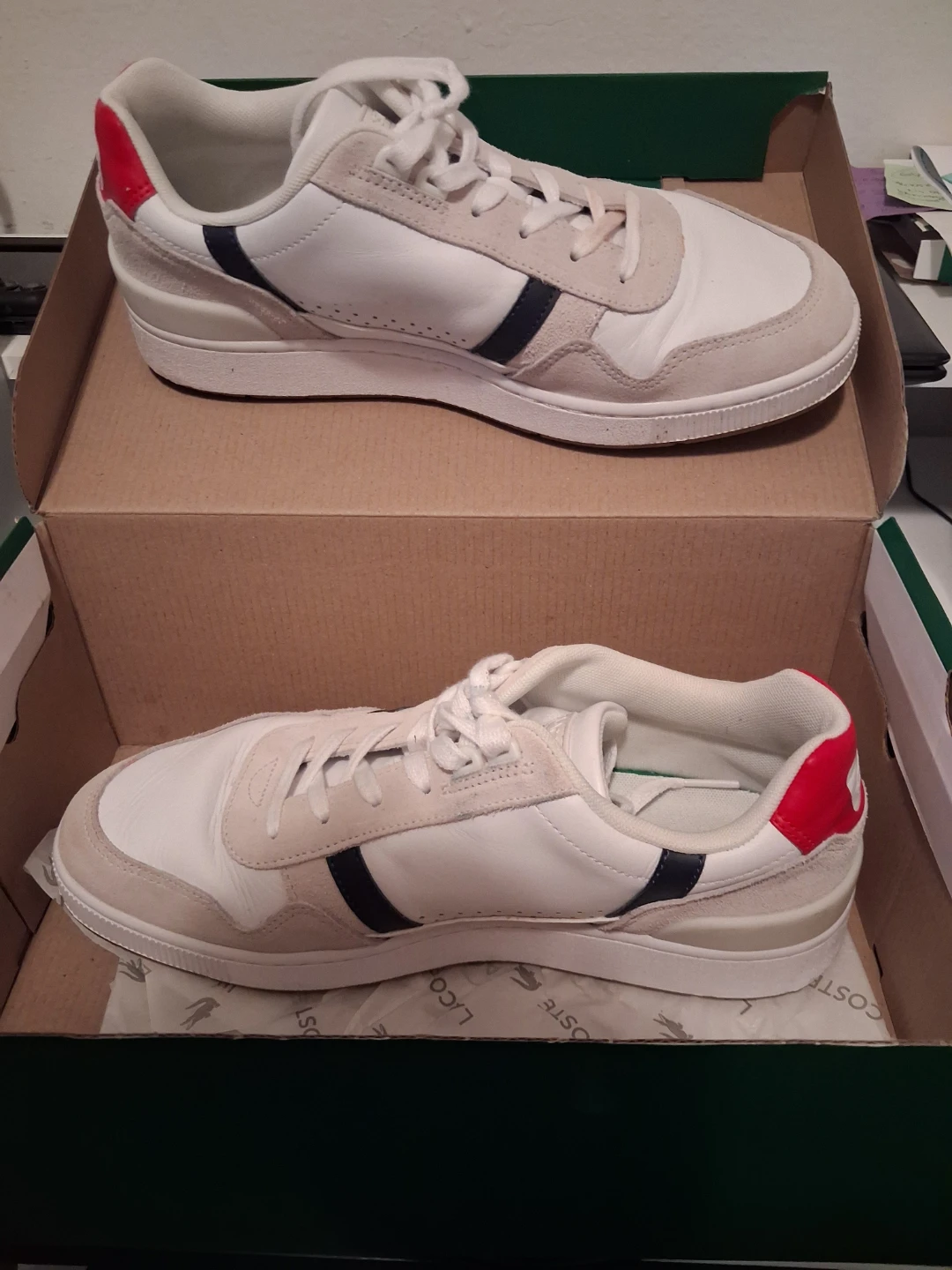 Lacoste T-Clip 0120 2 SMA LTH Sneakers White/Navy/Red Size 9.5 - photo 3