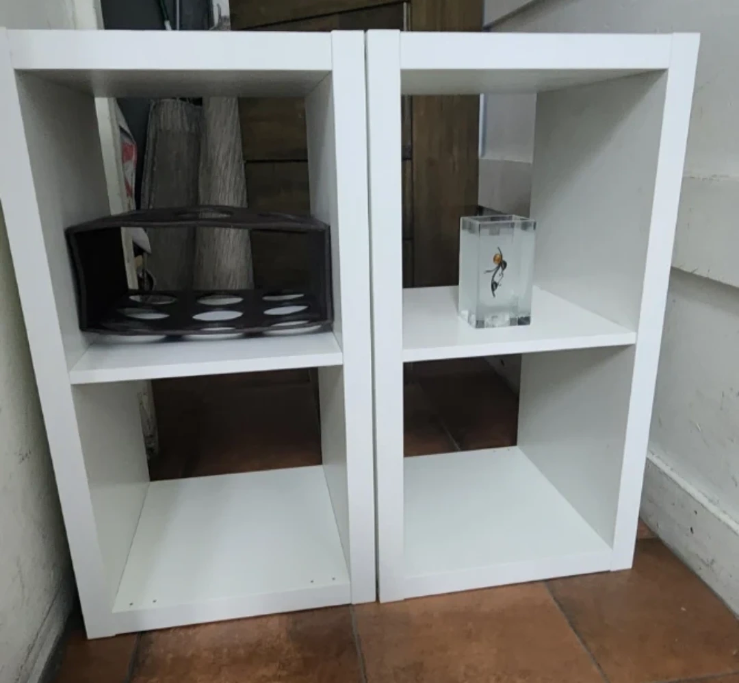 White Cube Storage Shelves (Set of 2)