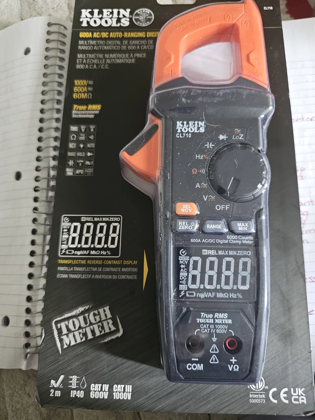 Klein Tools CL710 600A AC/DC Auto-Ranging Digital Clamp Meter
