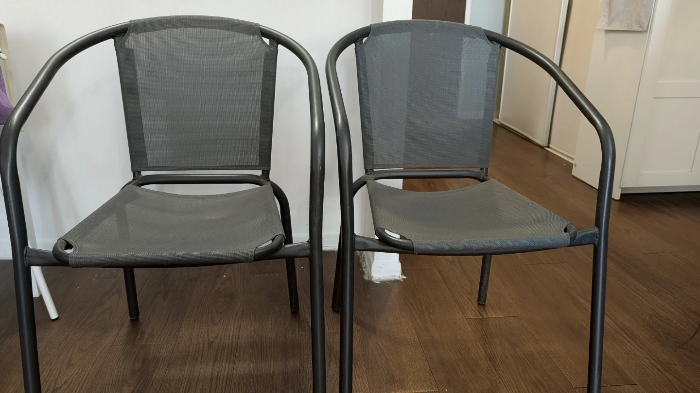 Pair of Grey Outdoor Chairs on sale