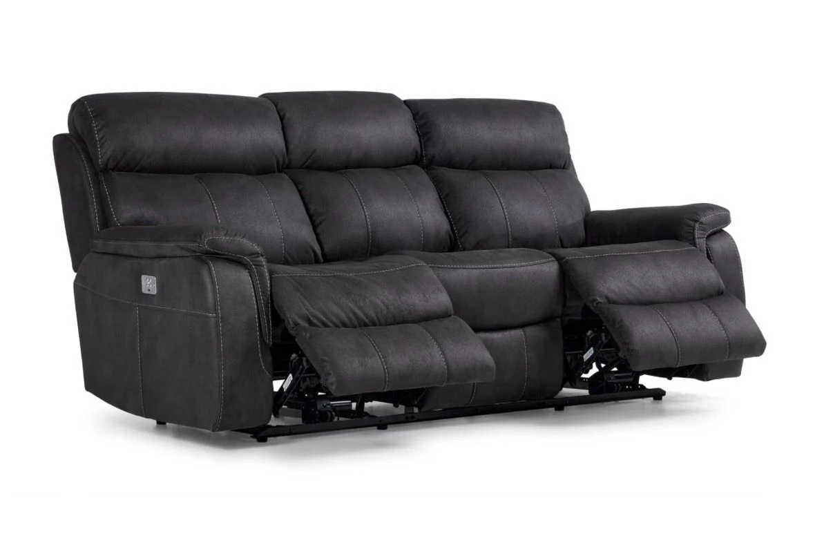 Leon's Haven Dual Power Reclining Sofa - Grey - photo 3