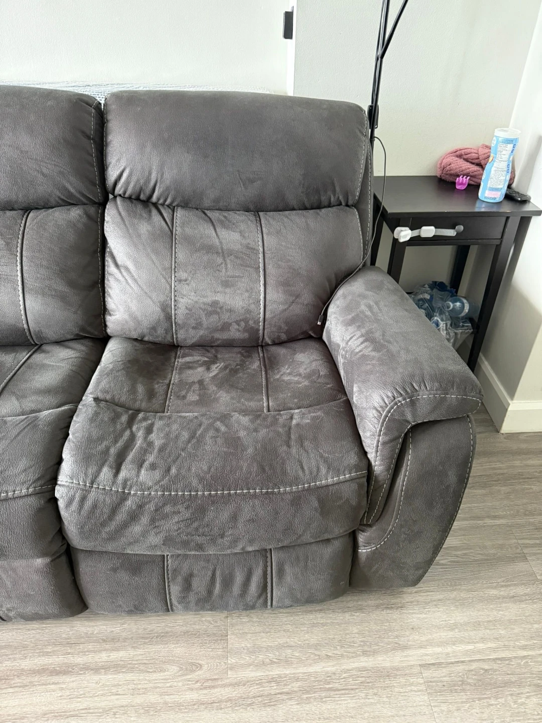 Leon's Haven Dual Power Reclining Sofa - Grey - photo 5