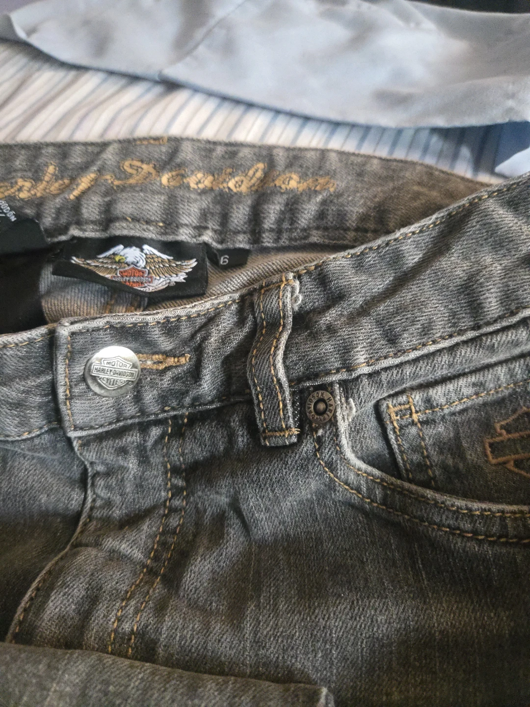 Harley-Davidson Grey Denim Jeans Size 6