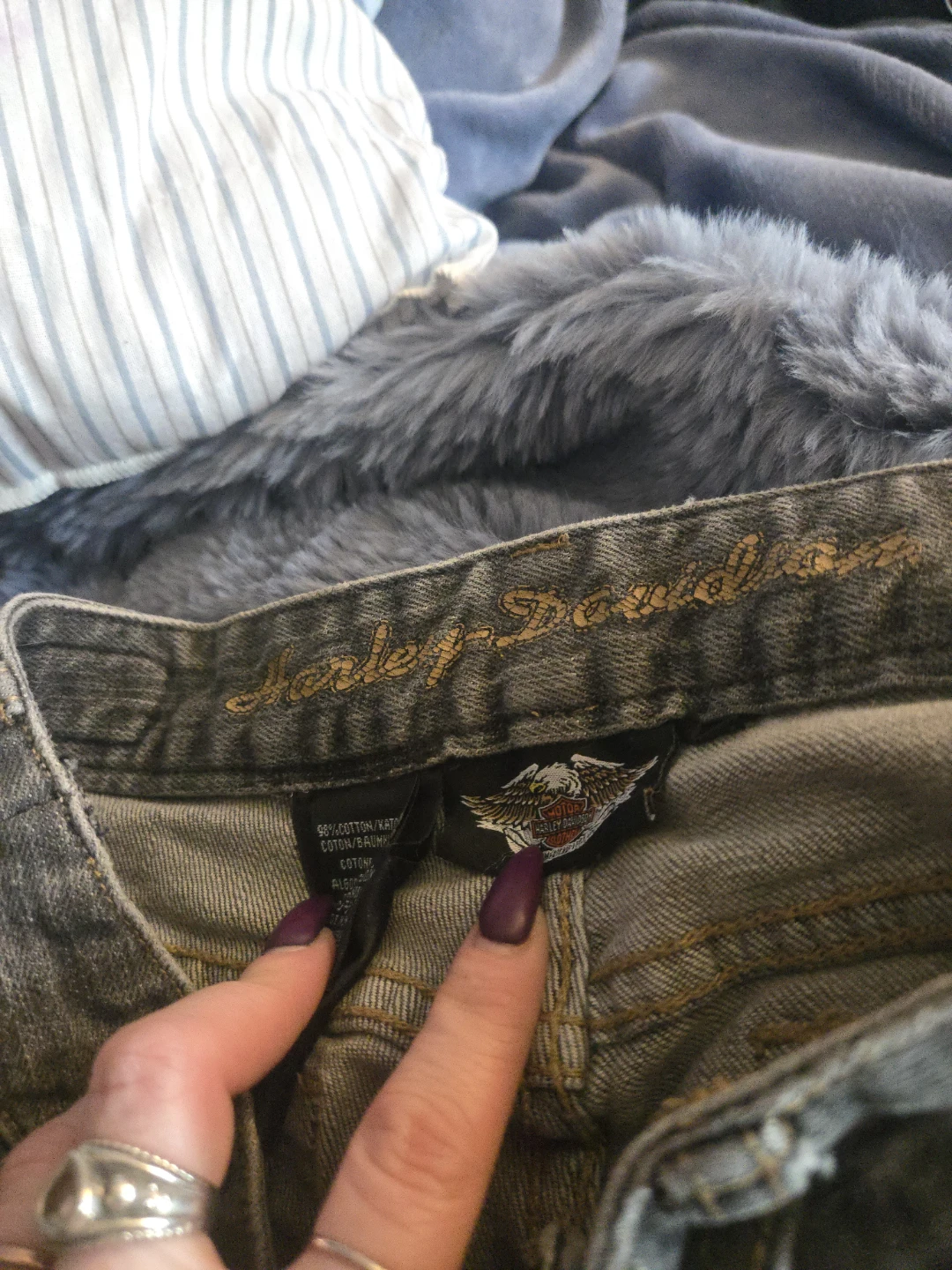 Harley-Davidson Grey Denim Jeans Size 6 - photo 2