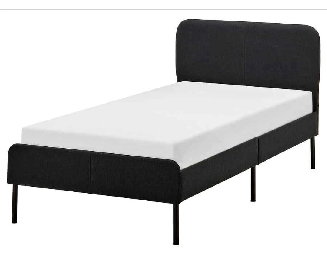 Dark Grey Upholstered Single Bed Frame