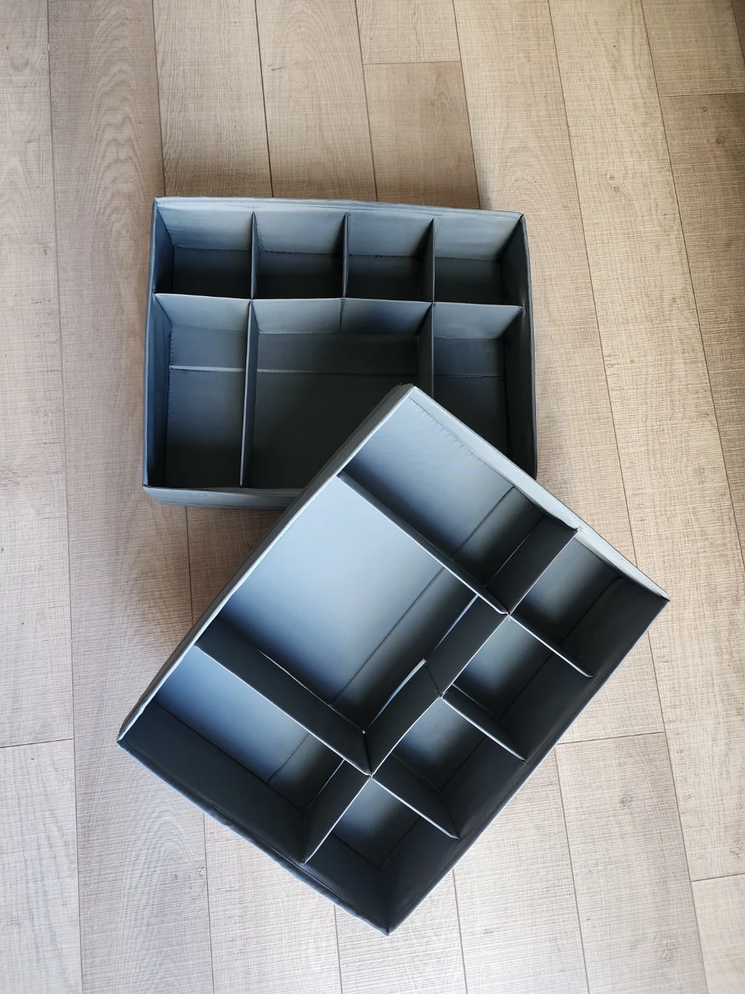 Grey Fabric Drawer Organizers (Set of 2)